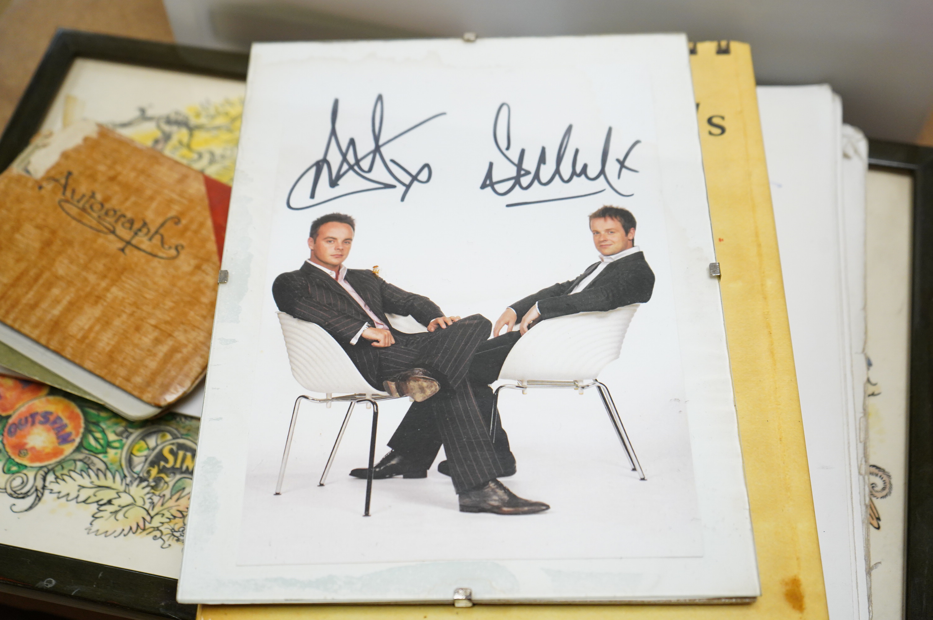 An archive of autographs and signed books relating to Bella Emberg, famed for her work on the Russ Abbot Show, and having originally come from her estate, comprising signatures of mainly television stars of the 1970s, 80